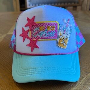 Colorful Trucker Hat with Embroidery Made with Love and Sass!